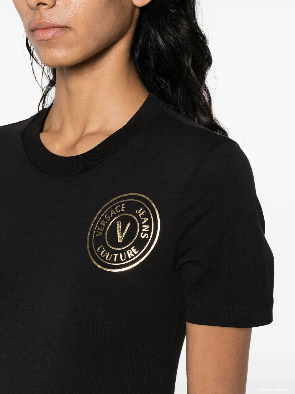 Affordable Women stretch-cotton logo-print dress Couture Jeans Versace 0707